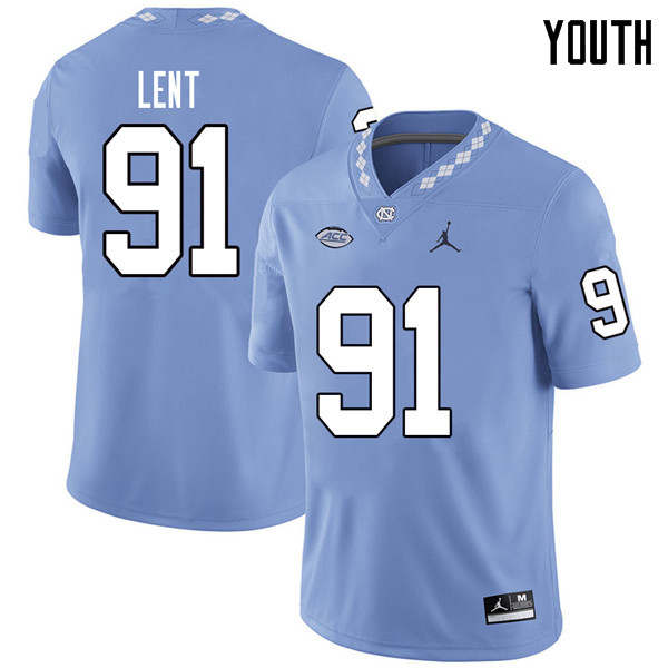 Jordan Brand Youth #91 Hunter Lent North Carolina Tar Heels College Football Jerseys Sale-Carolina B